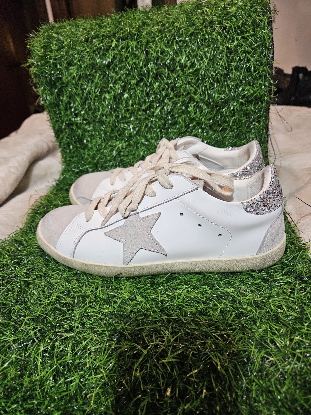 Golden Goose White Leather Super-Star Low-Top Sneakers size 38